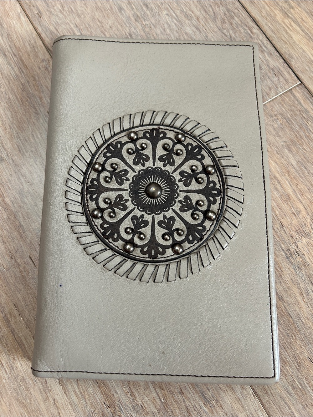 VTG Brighton Ferrara Leather Journal with Embossed Medallion wallet journal